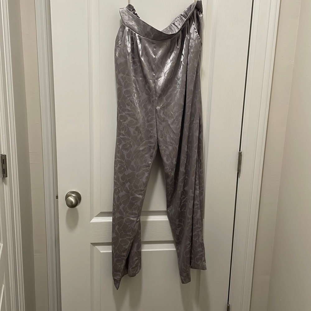 Wide leg silk pants